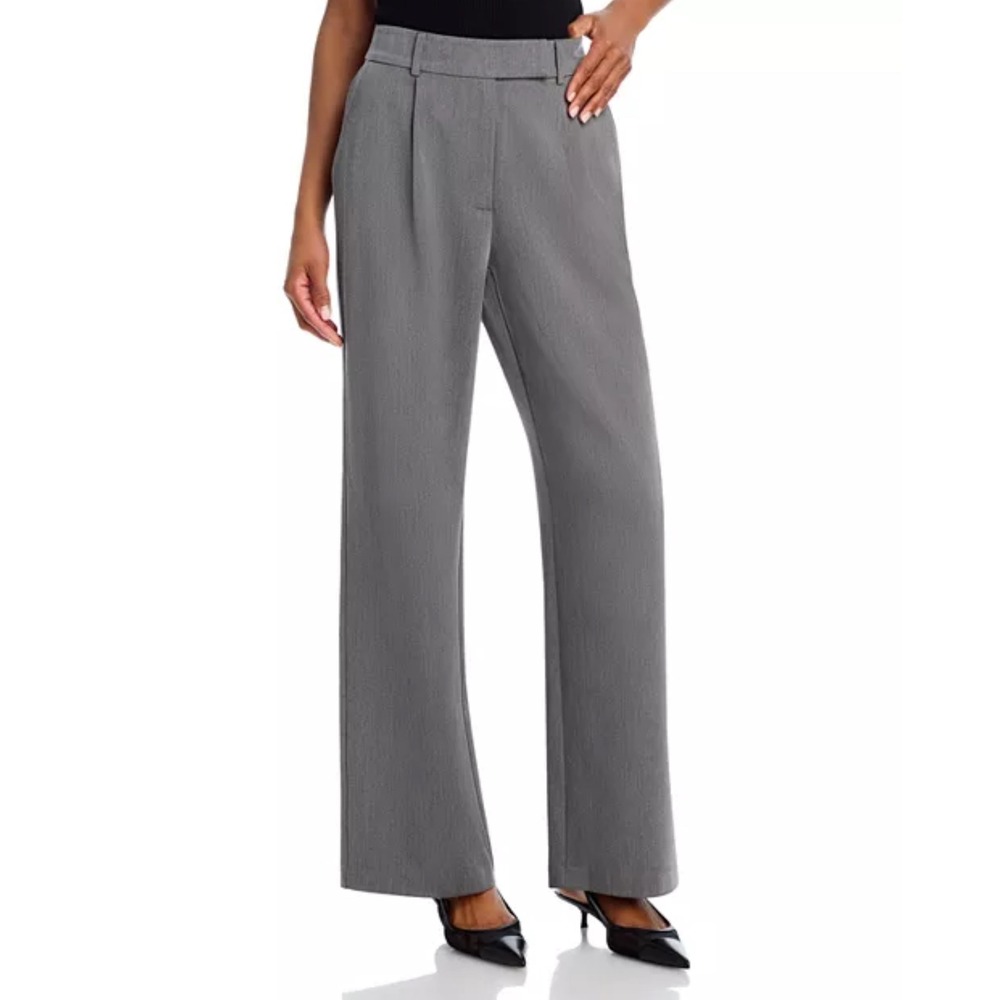 AQUA Wide Leg Dress Pants Career Casual Gray‎ Pleated Front Size S